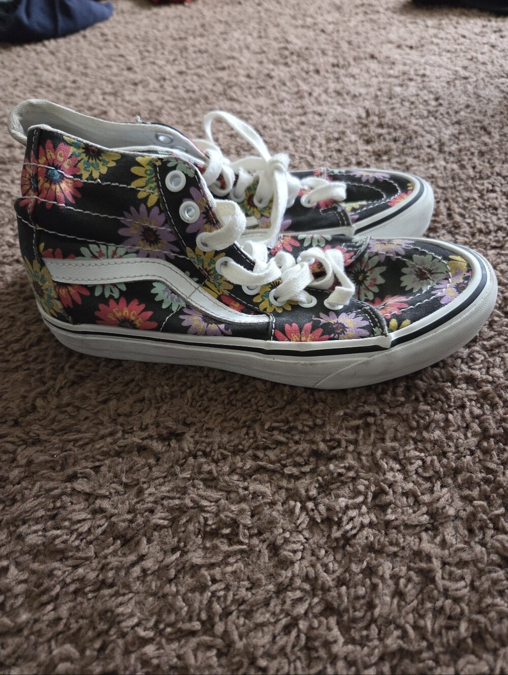 Floral High-Top Sneakers - Black & Multicolor
